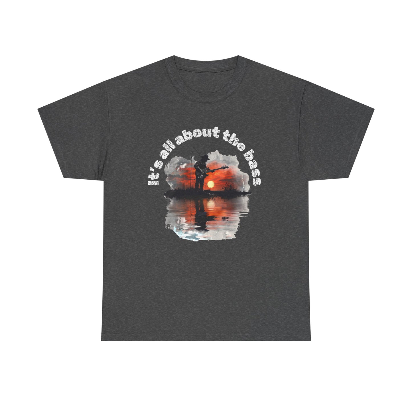 Men’s Bass Guitar and Fishing T-shirt – Father’s Day Gift for Musicians