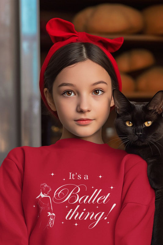 For young dancers with big dreams — a cosy ballet sweatshirt they’ll love to live in.
