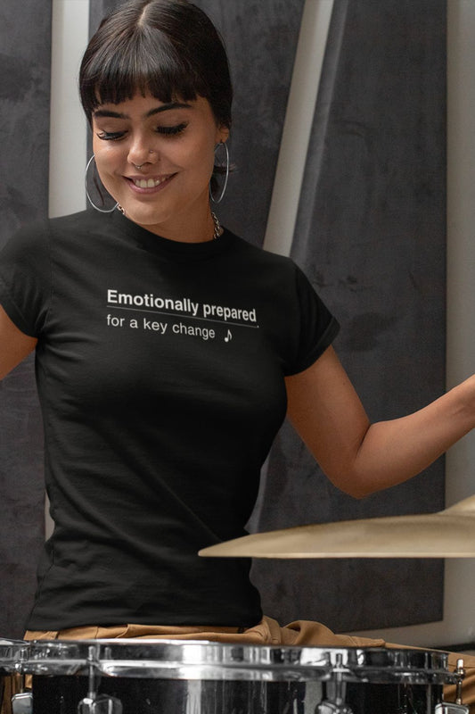 Emotionally Prepared for a Key Change – Women’s Fitted Singer T-Shirt