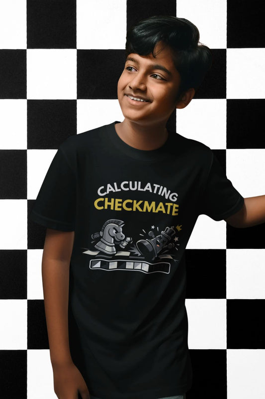 Calculating Checkmate Kids Chess T-Shirt – STEM & Chess Club Gift for Clever Kids