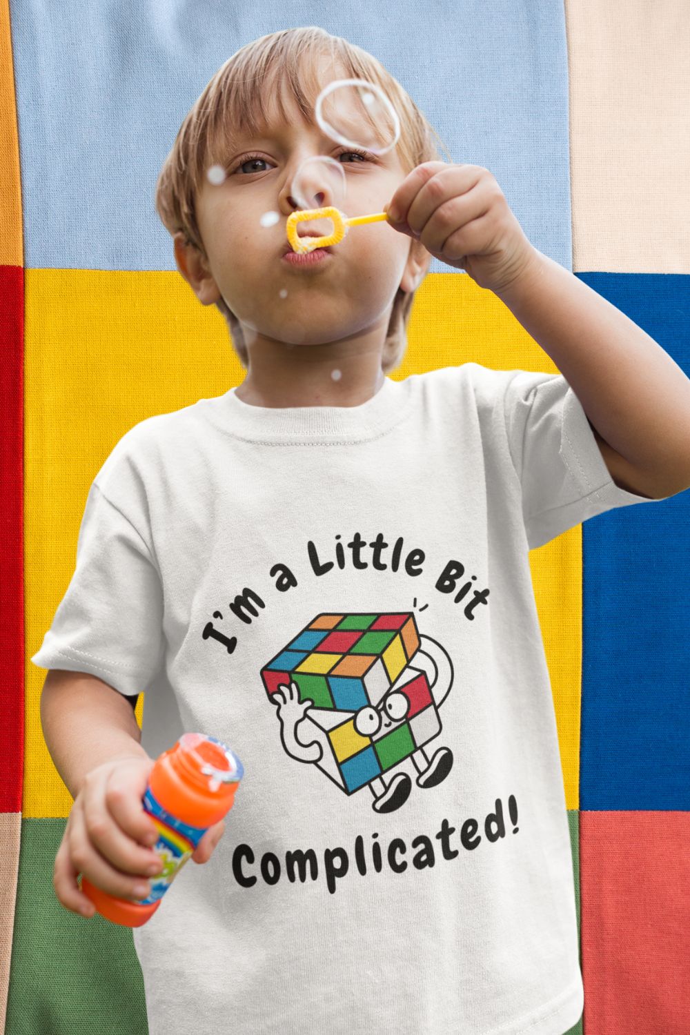 Kids’ “I’m a Little Bit… Complicated” T-Shirt – Problem Solver Design | Unisex Fit | Black, White, Red, Royal Blue