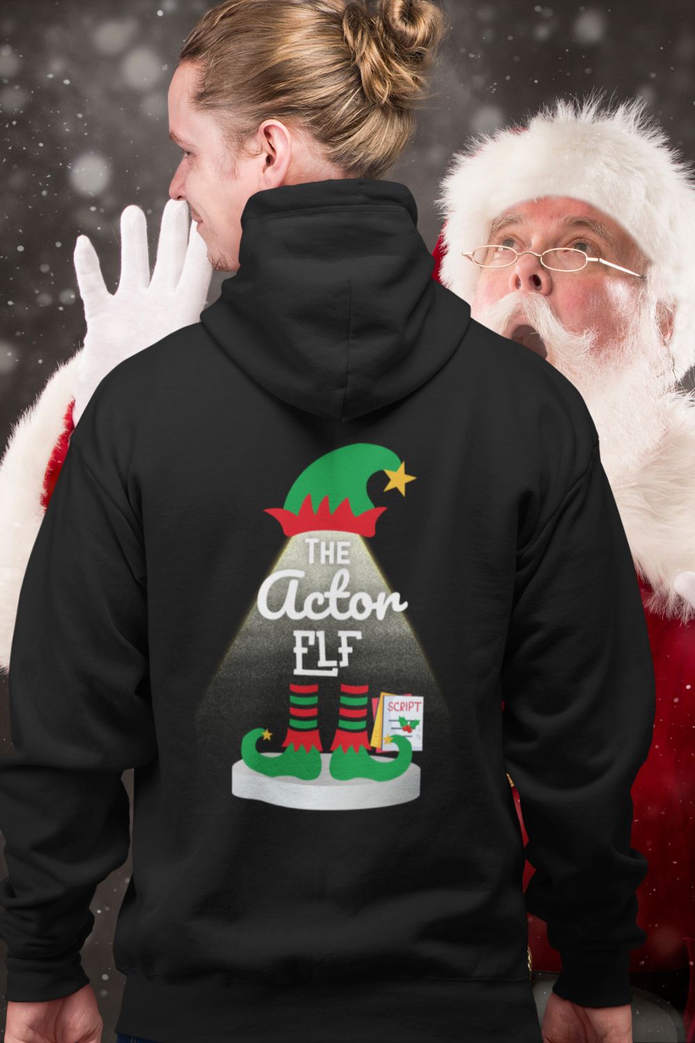 The Actor Elf Men’s Christmas Hoodie – Festive Cosy Style for Performers