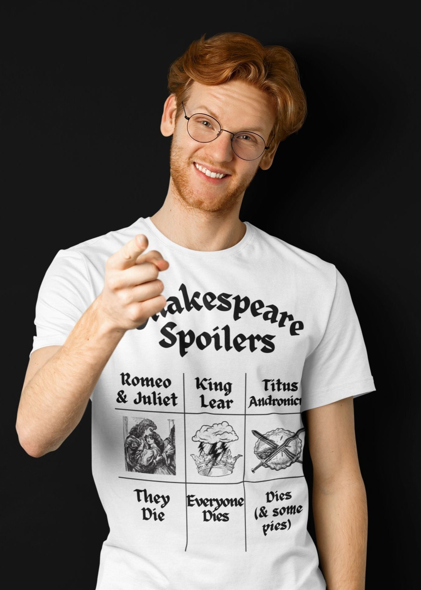 Men's T-Shirt "Shakespeare Spoilers" – Unisex Design for Drama & English Teachers