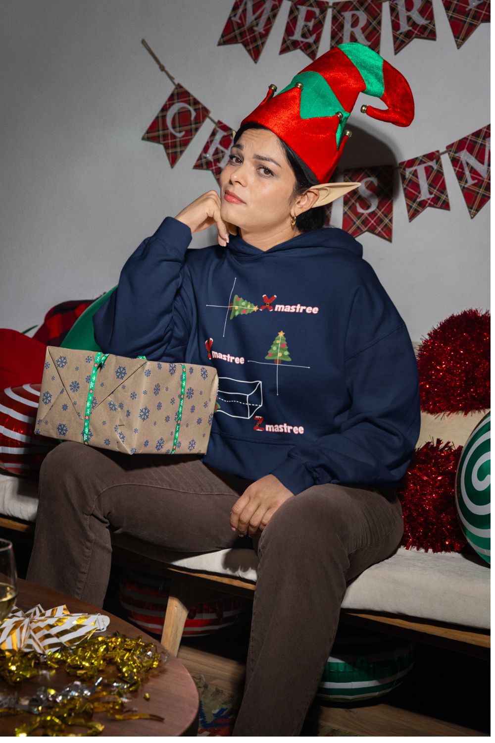 XYZ-Mas Tree Unisex Hoodie – Alternative Christmas Hoodie with Maths-Inspired Design