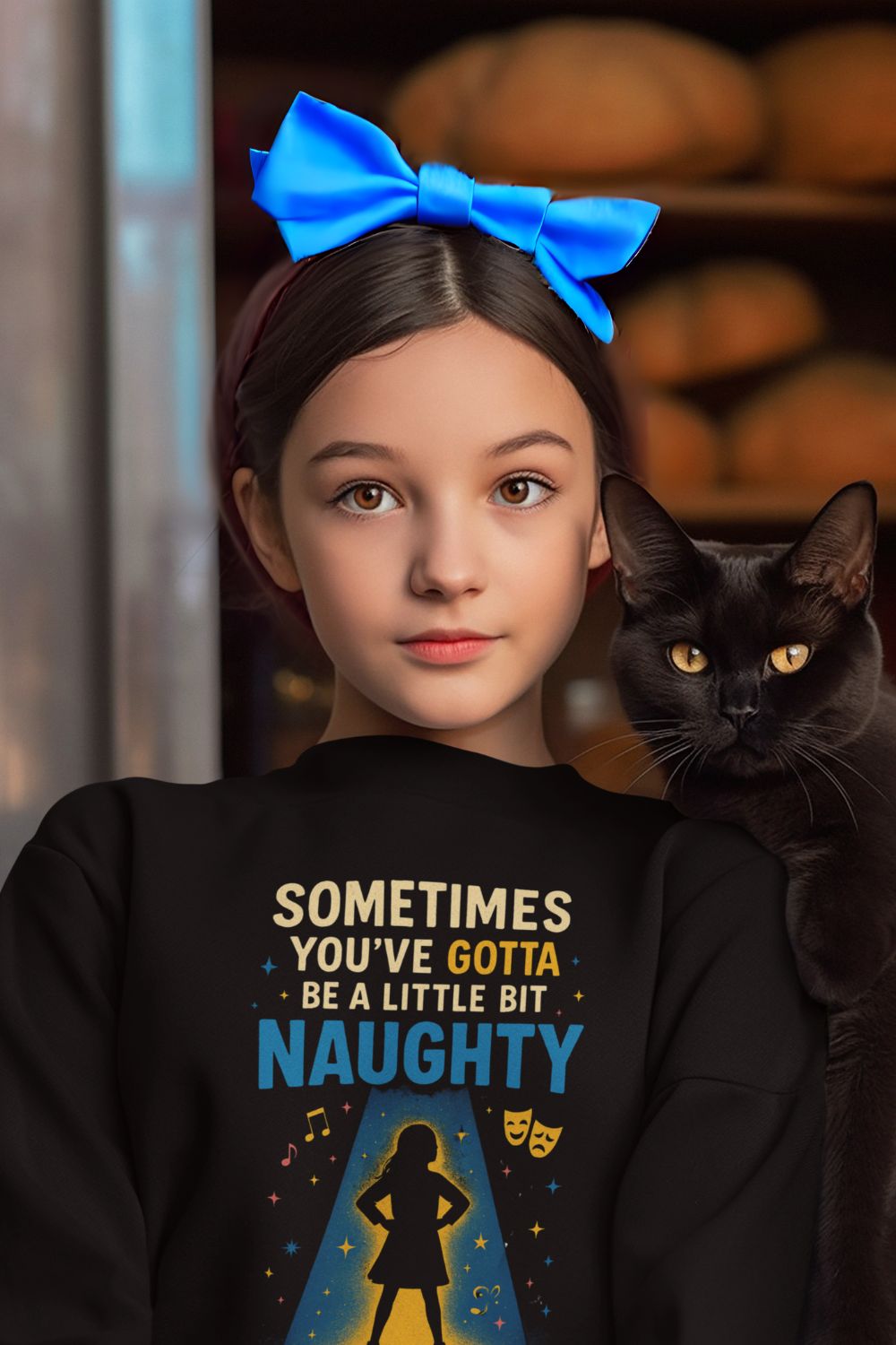 "Sometimes You’ve Gotta Be A Little Bit Naughty" Kids Theatre Sweatshirt