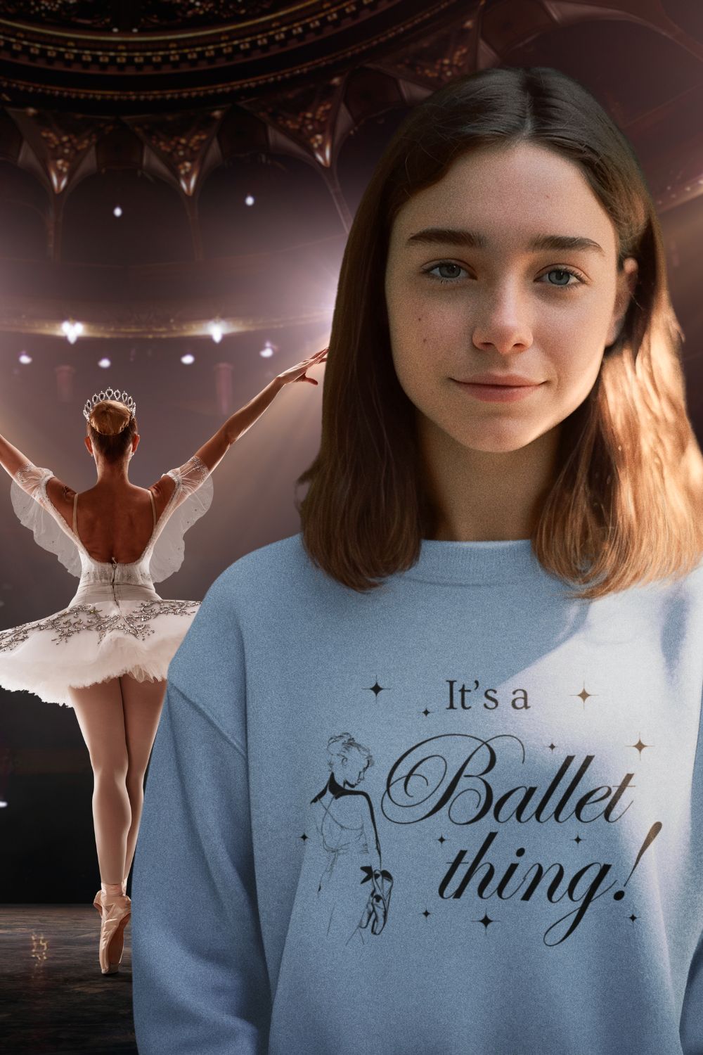 For young dancers with big dreams — a cosy ballet sweatshirt they’ll love to live in.