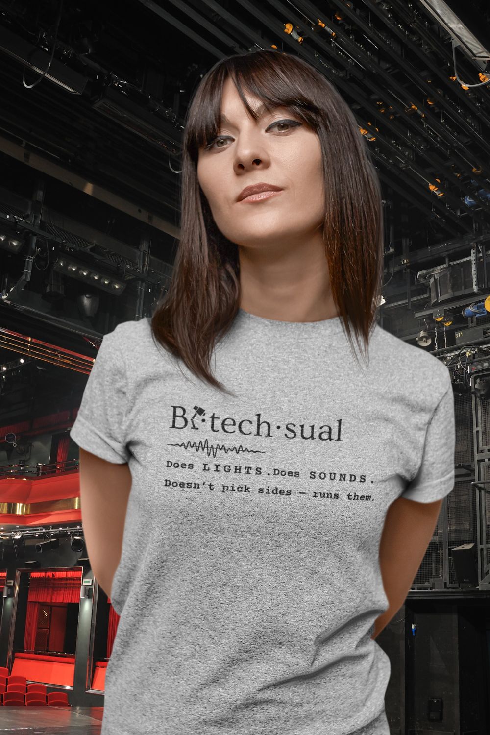 Women’s Bi-techsual T-Shirt – Fluent in Lights & Sound