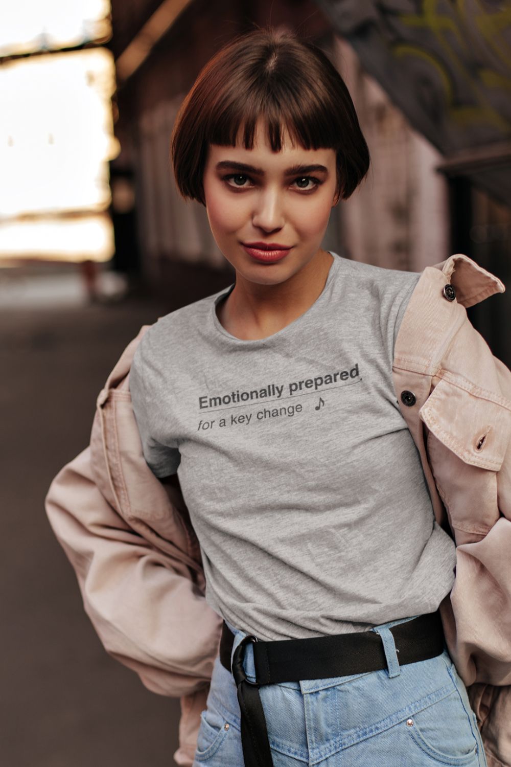 Emotionally Prepared for a Key Change – Women’s Fitted Singer T-Shirt