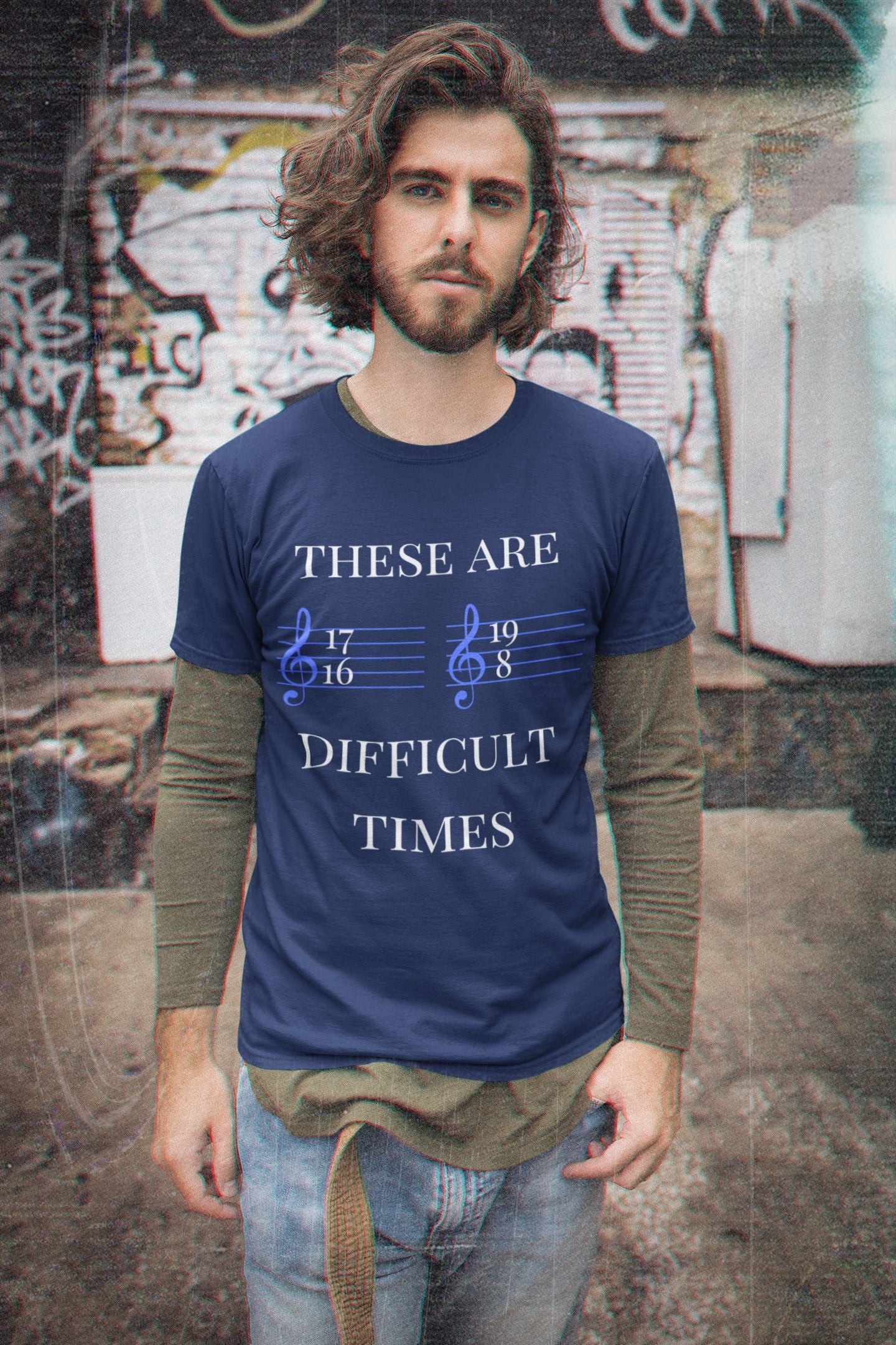 Men's - Unisex Music-Themed T-Shirt – "These Are Difficult Times"