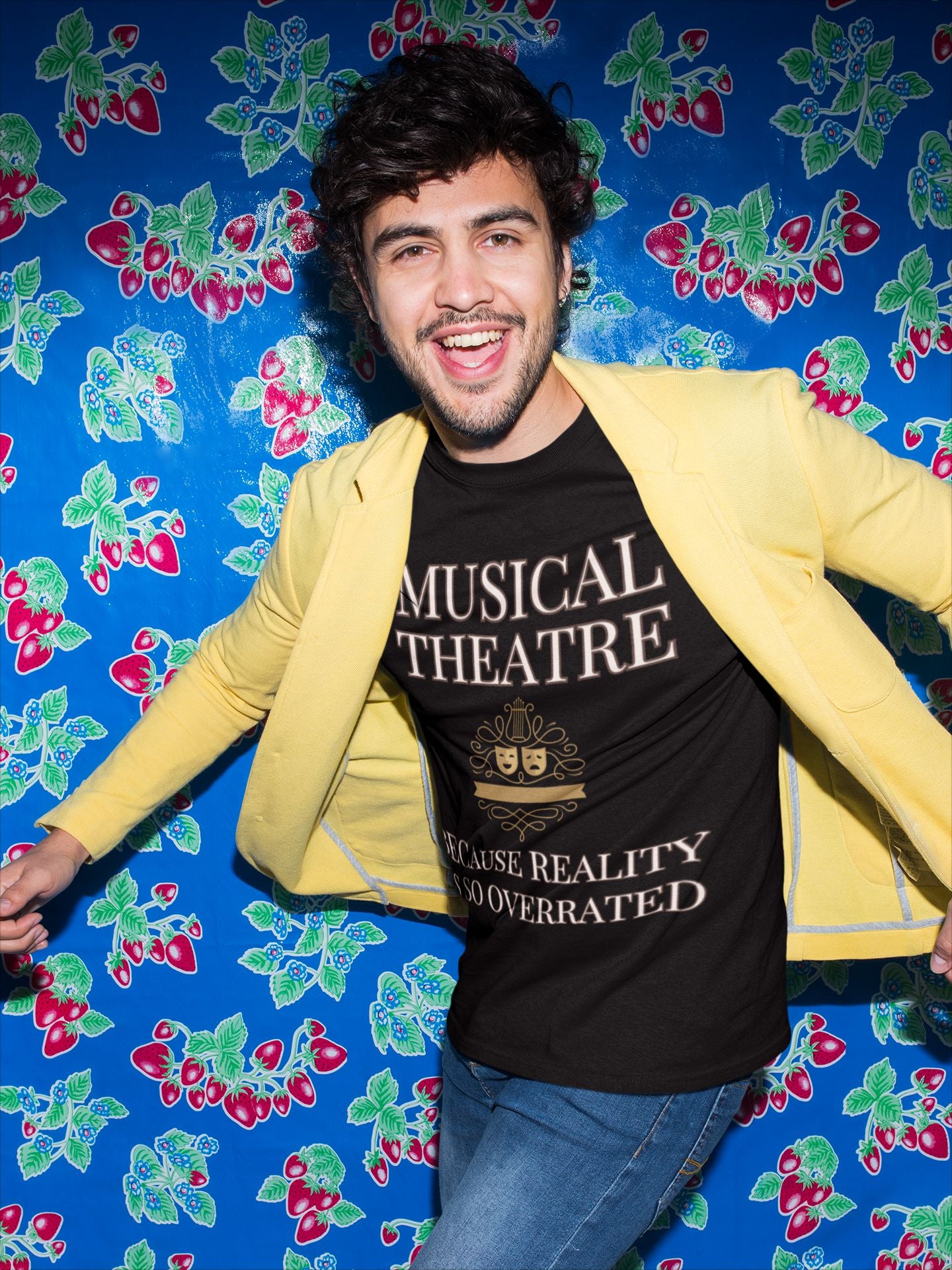 Men’s Musical Theatre T-Shirt – "Because Reality Is So Overrated" Unisex Design