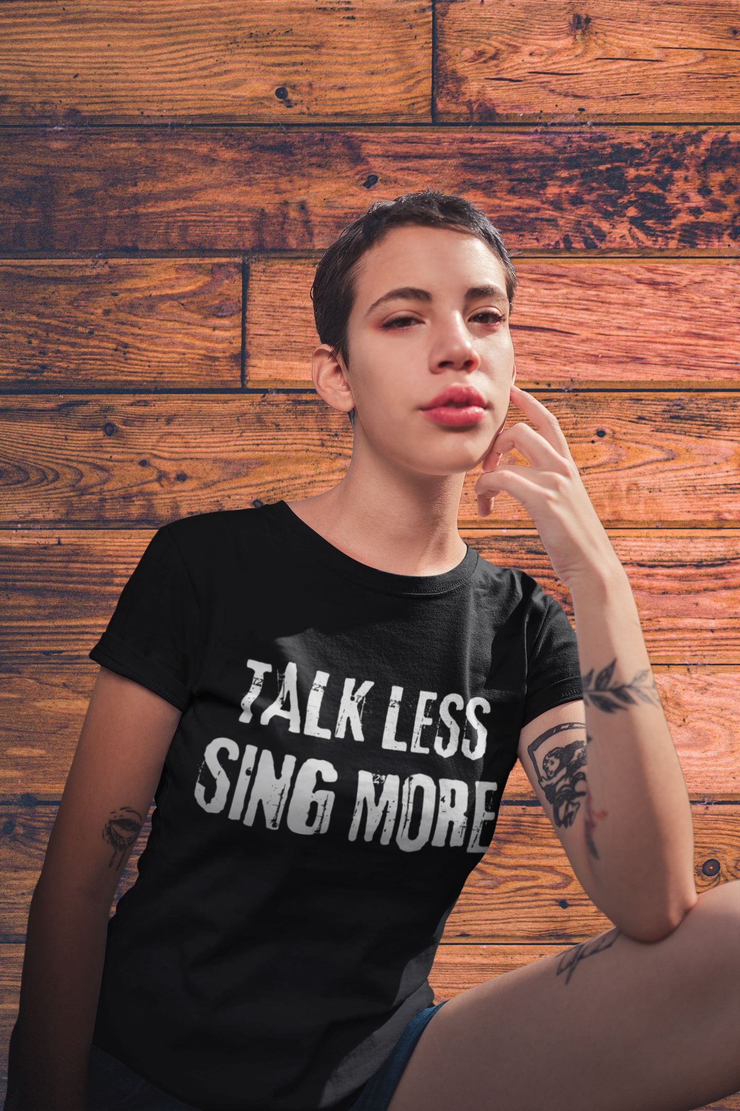 Women’s “Talk Less, Sing More” Softstyle T-Shirt – Semi-Fitted Cotton Design for Theatre & Musical Lovers