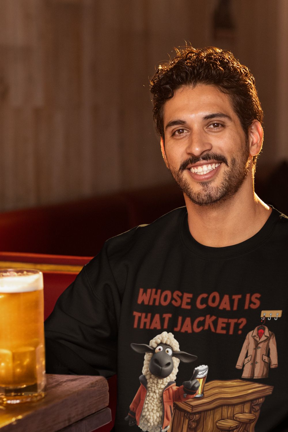 Whose Coat Is That Jacket? Welsh Humour Sweatshirt | Unisex Heavy Blend | Black, White & Sand