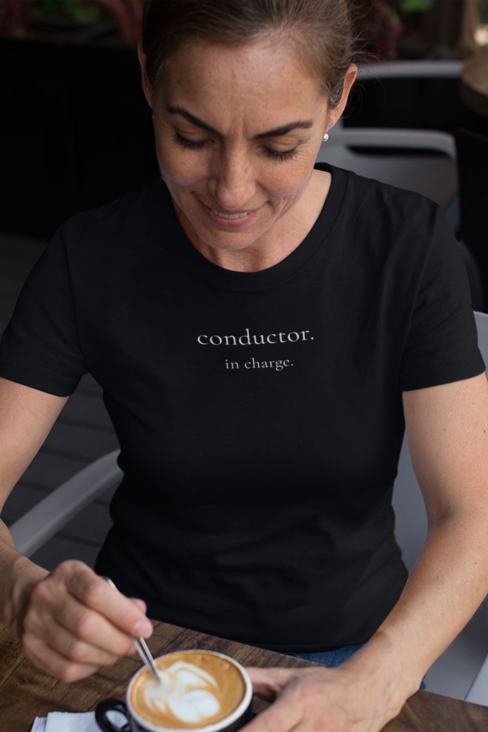 Conductor. In Charge. – Women’s Fitted Choir & Music T-Shirt