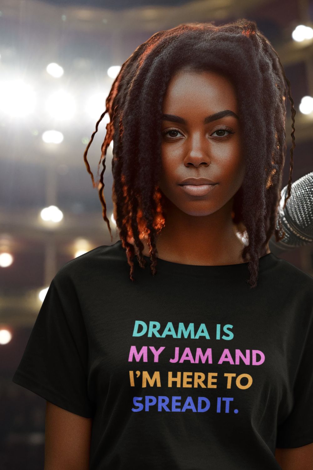 Women’s Organic Cotton “Drama Is My Jam” Cropped T-Shirt (Black)