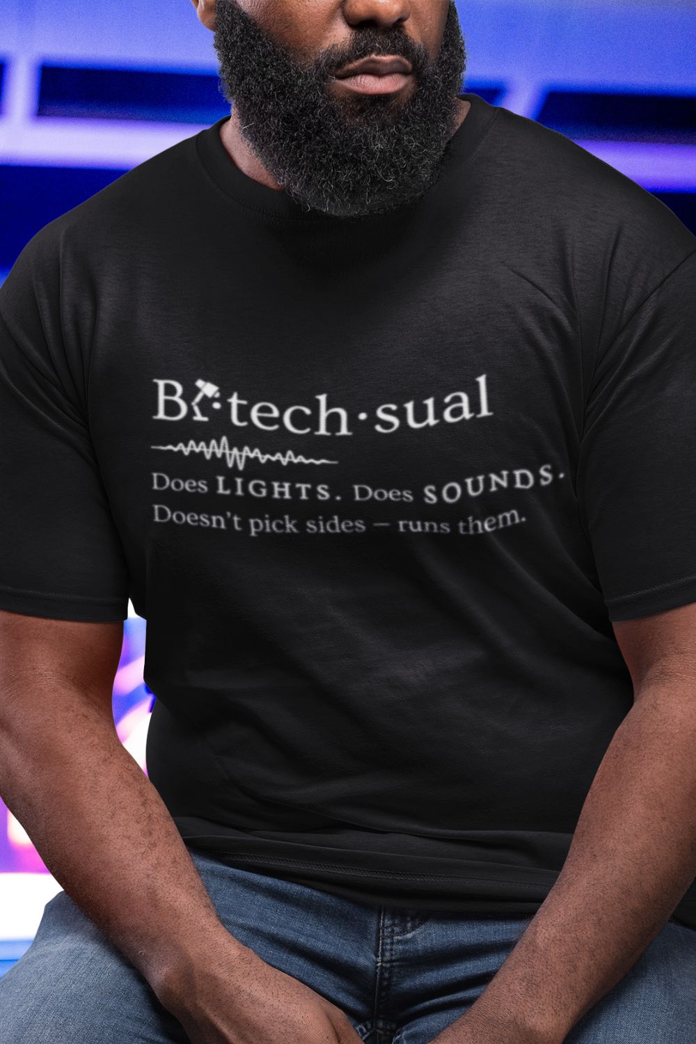 Men’s Bi-techsual T-Shirt (Unisex Fit) – Does Lights. Does Sound.