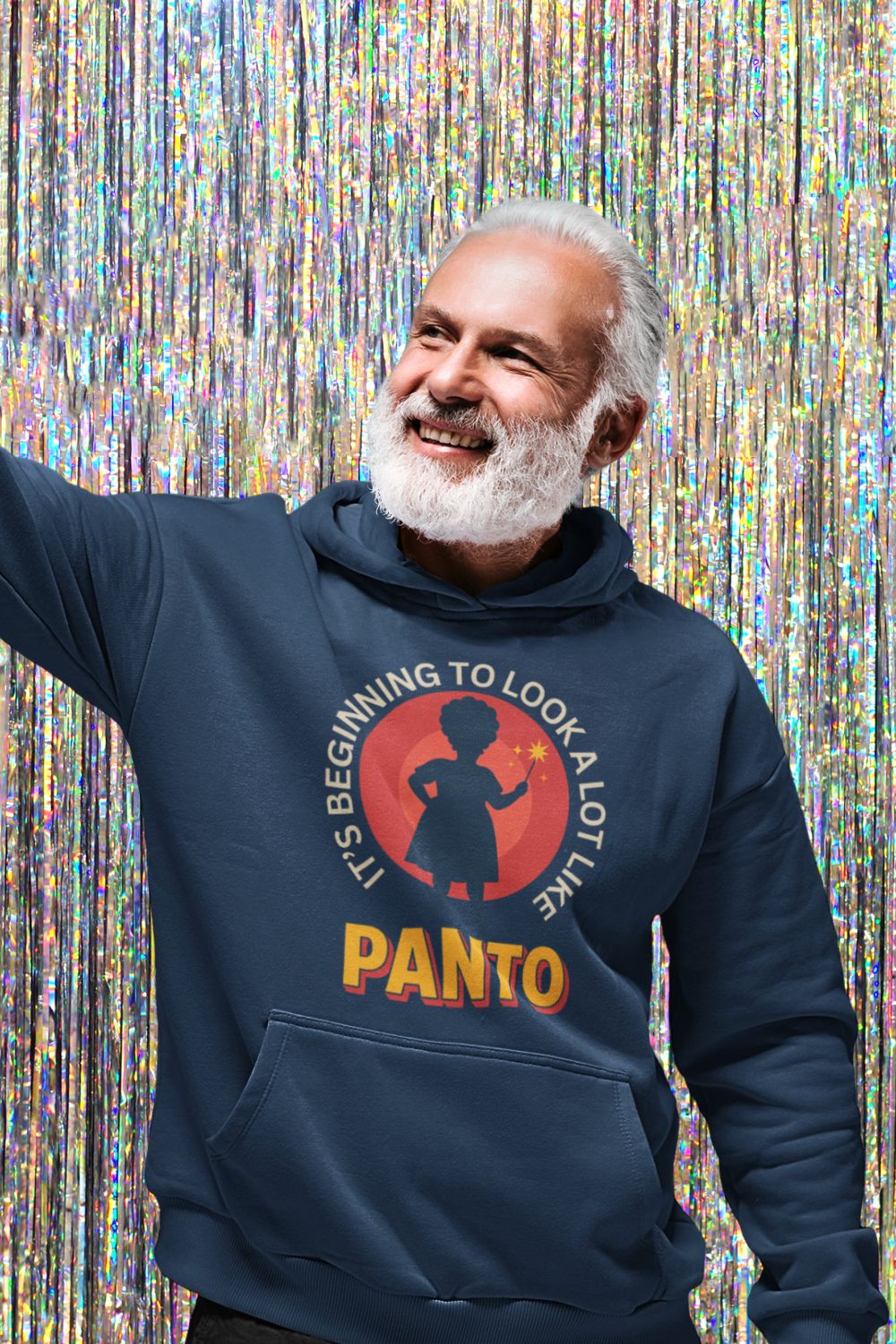 “It’s Beginning to Look a Lot Like Panto” Unisex Hoodie – Bold Dame Silhouette Design