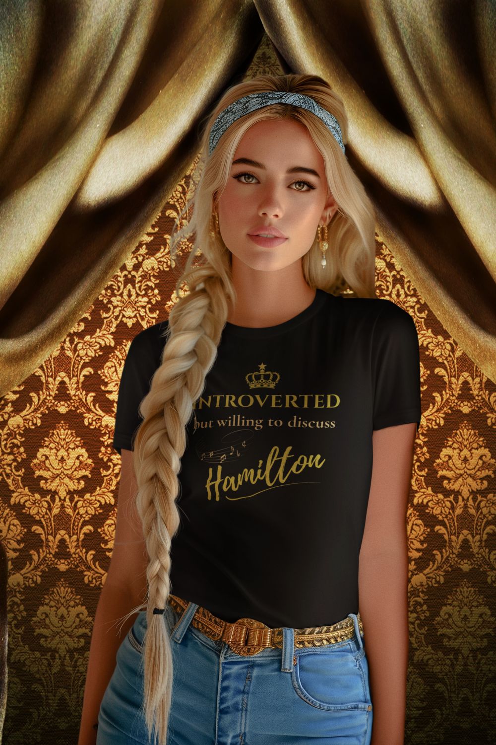Women’s “Introverted But Willing to Discuss Hamilton” Fitted T-Shirt – Theatre Collection