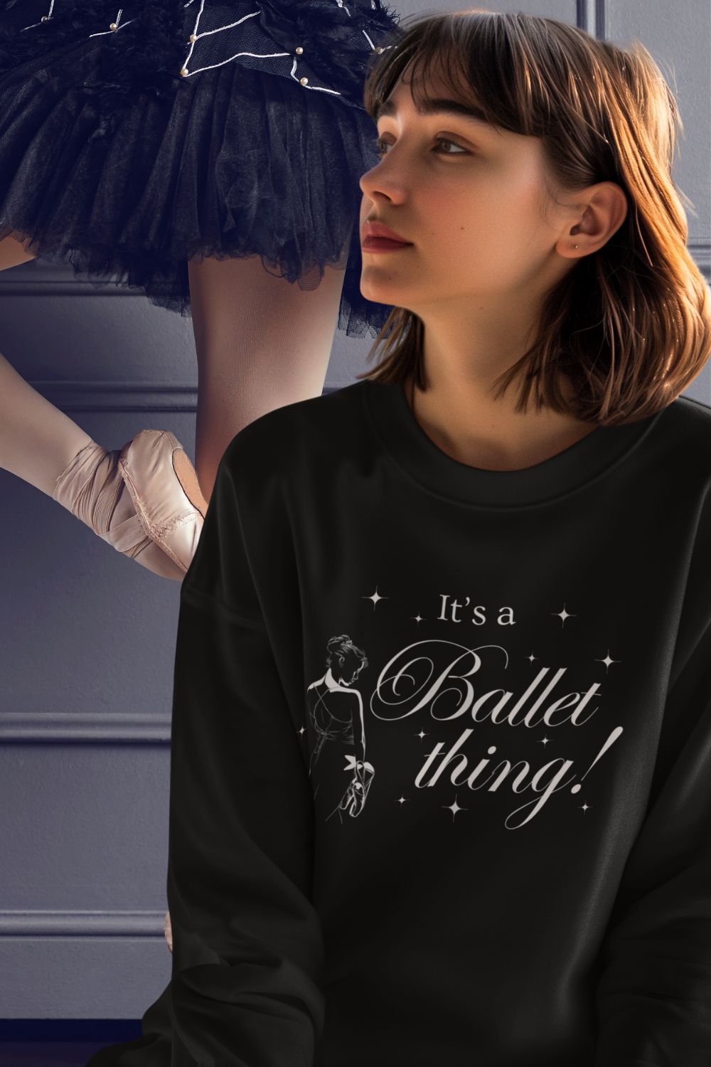 For young dancers with big dreams — a cosy ballet sweatshirt they’ll love to live in.