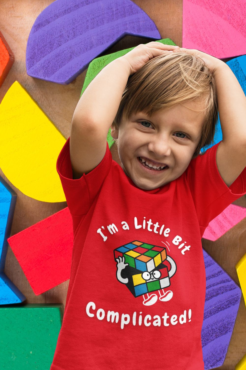 Kids’ “I’m a Little Bit… Complicated” T-Shirt – Problem Solver Design | Unisex Fit | Black, White, Red, Royal Blue