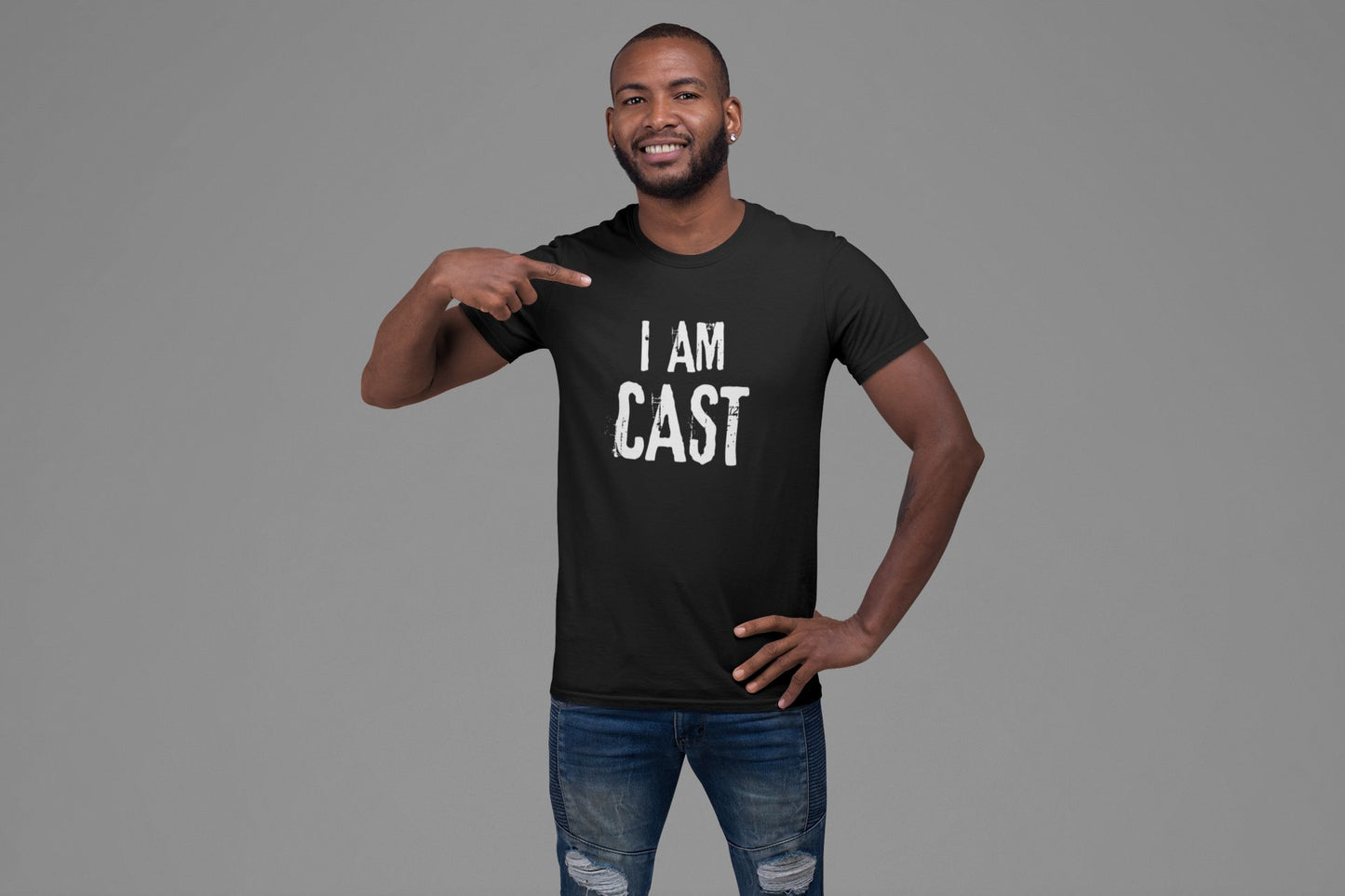 Men’s Theatre T-Shirt in Unisex Design – "I Am Cast, Don’t Ask Me About Tech