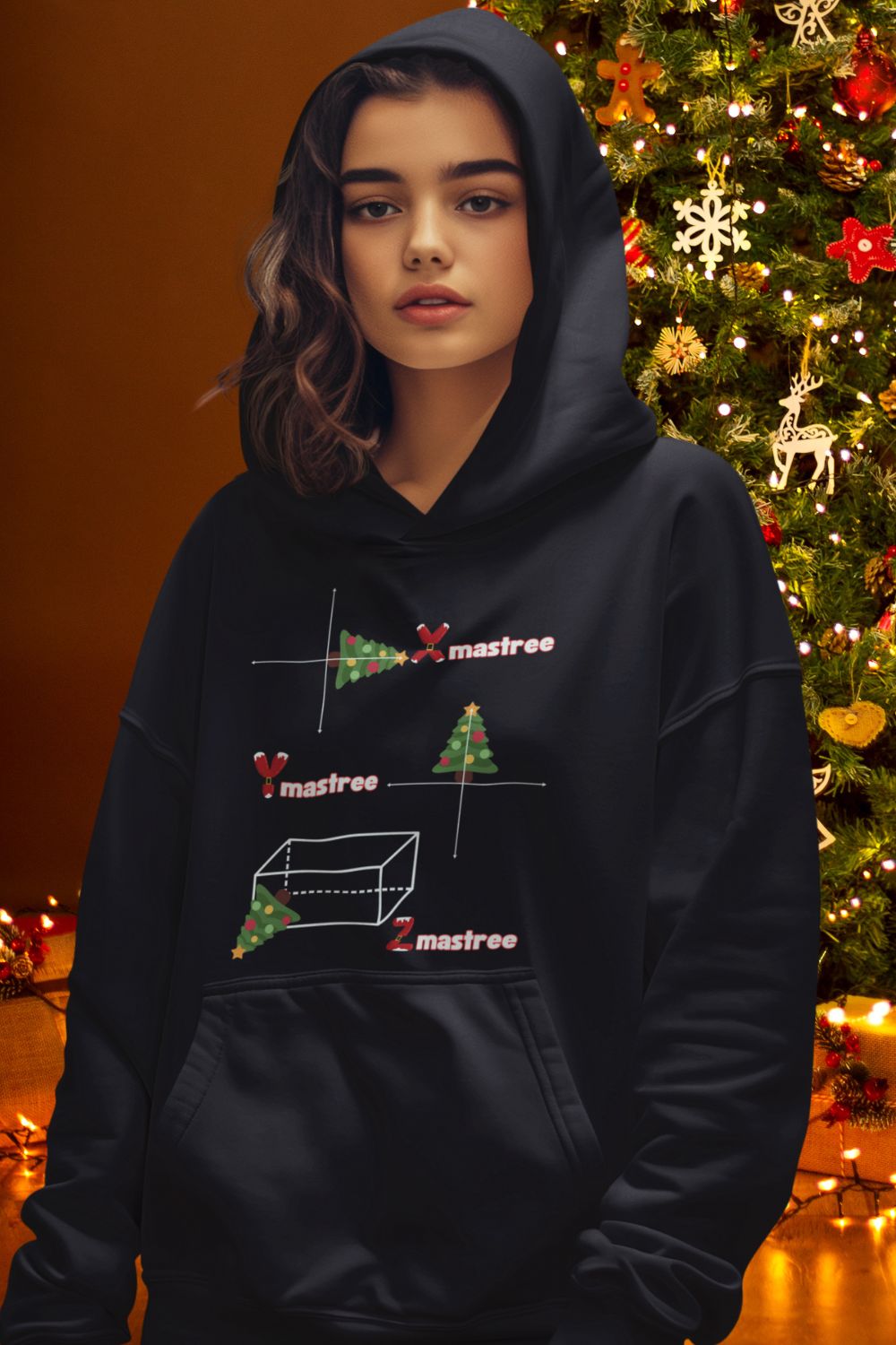 XYZ-Mas Tree Unisex Hoodie – Alternative Christmas Hoodie with Maths-Inspired Design