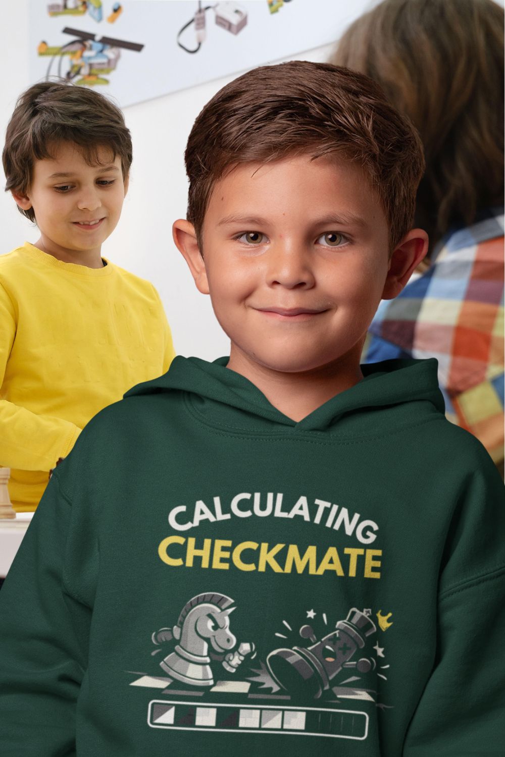 Calculating Checkmate Kids Chess Hoodie – STEM & Chess Club Hoodie for Clever Kids