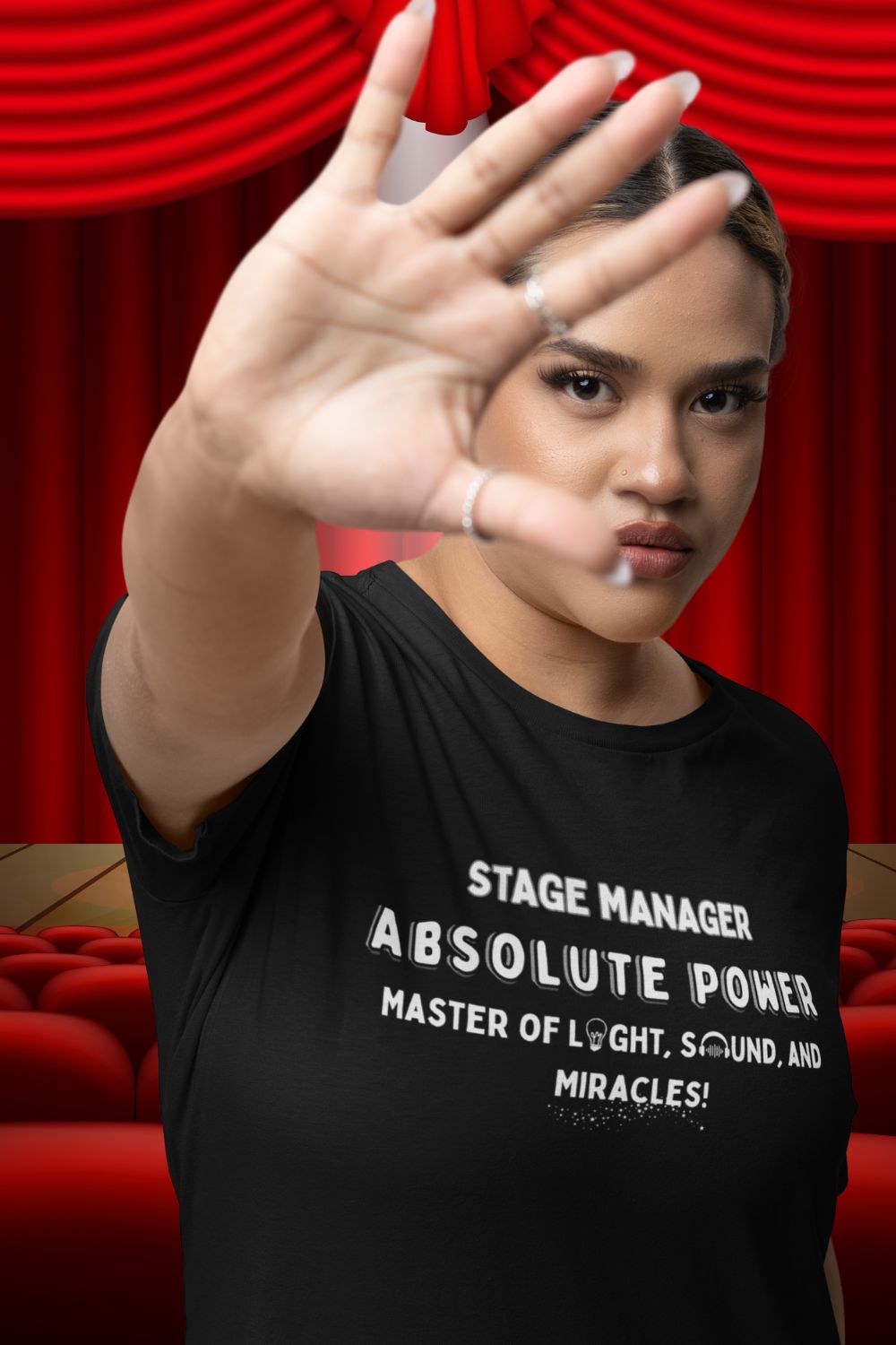 Stage Manager ABSOLUTE POWER Women’s T-Shirt – Slim Fit Cotton in Black