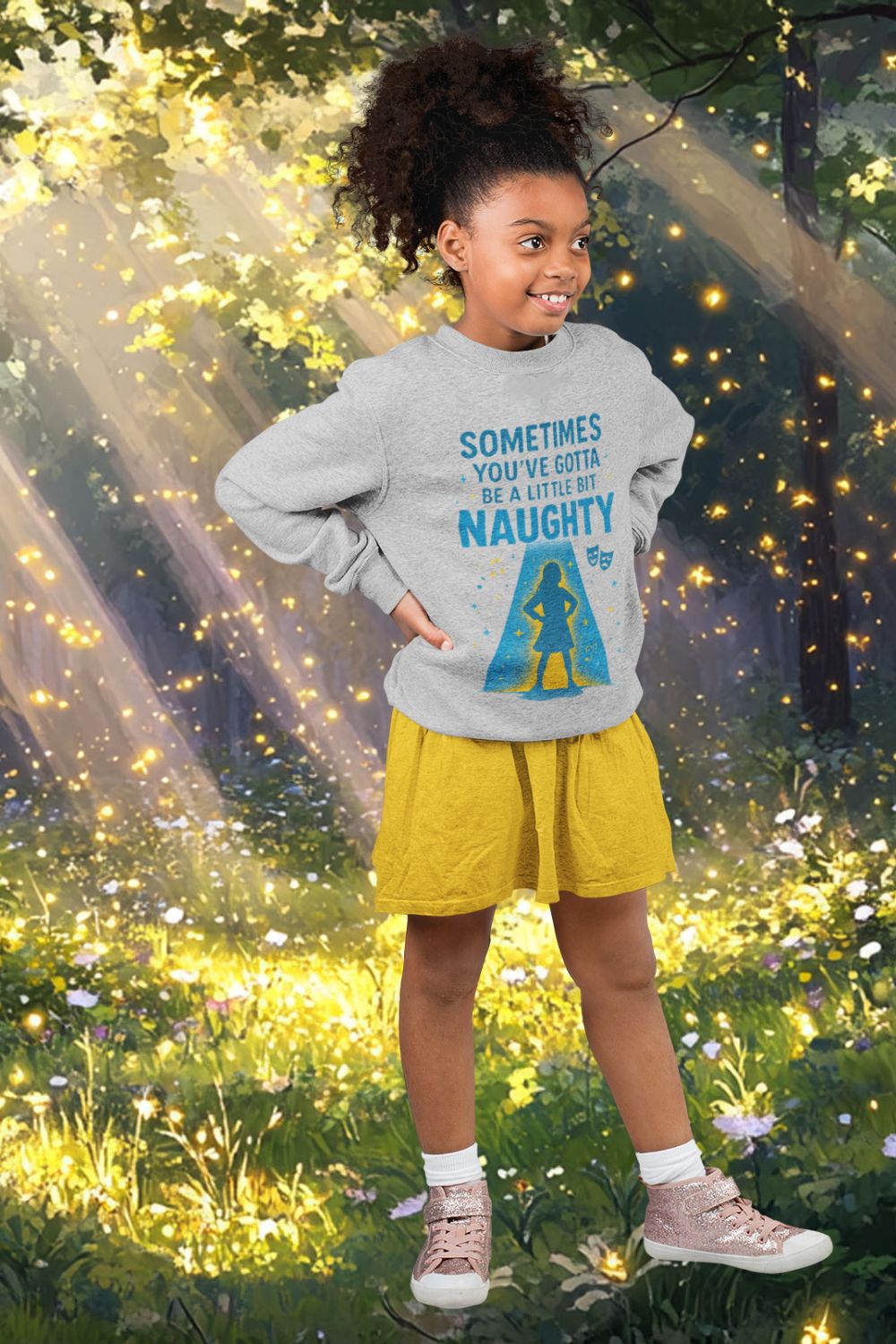 "Sometimes You’ve Gotta Be A Little Bit Naughty" Kids Theatre Sweatshirt