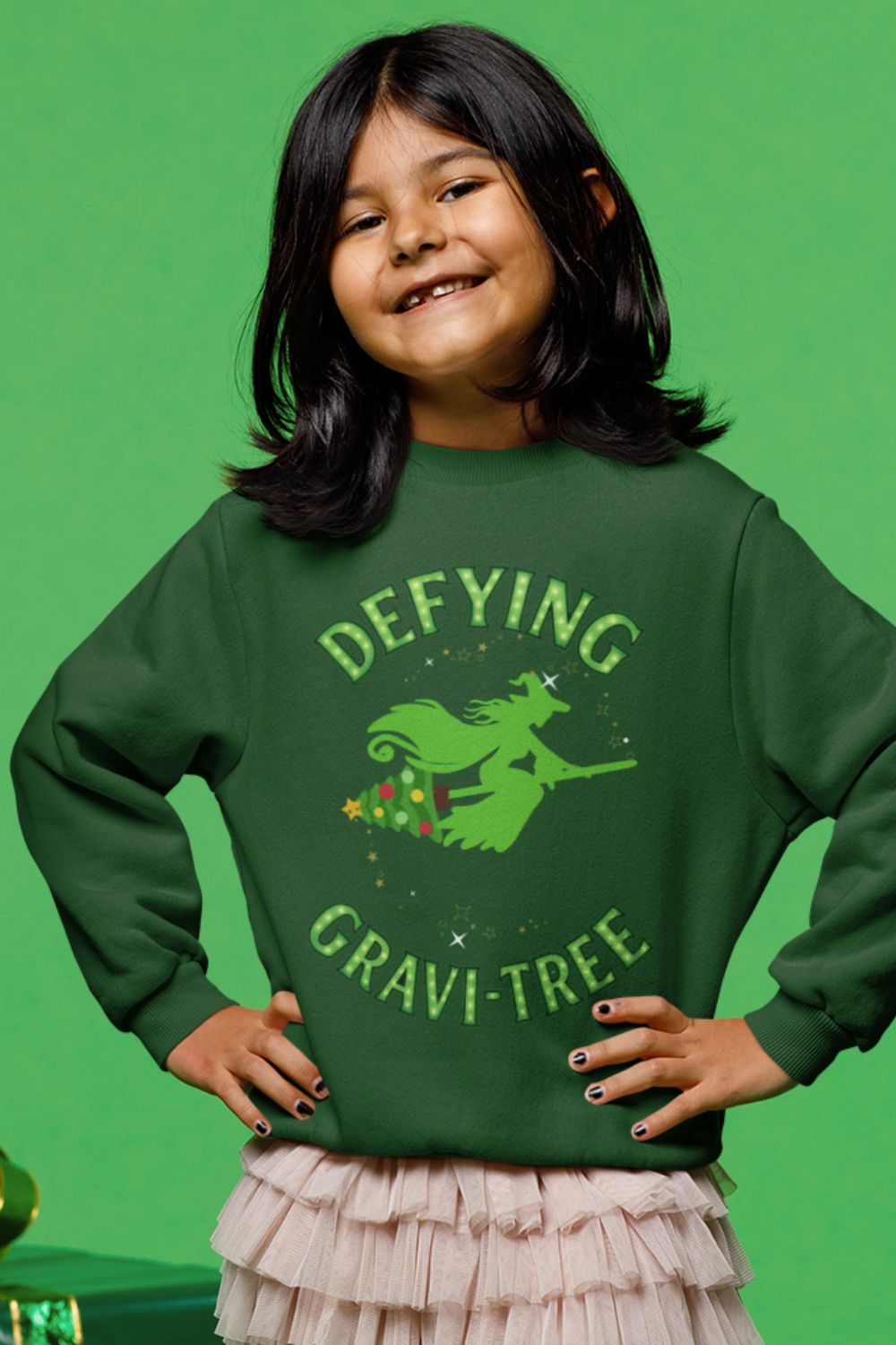 Defying Gravi-Tree Kids Christmas Sweatshirt – The Ultimate Festive Jumper for Theatre Kids