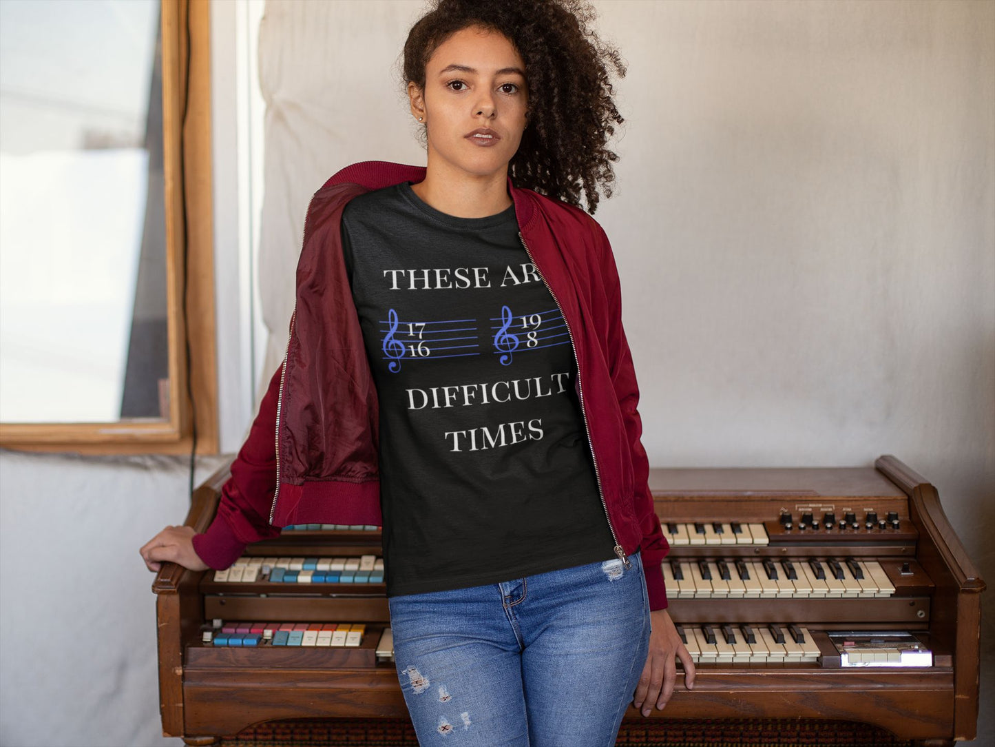 Men's - Unisex Music-Themed T-Shirt – "These Are Difficult Times"