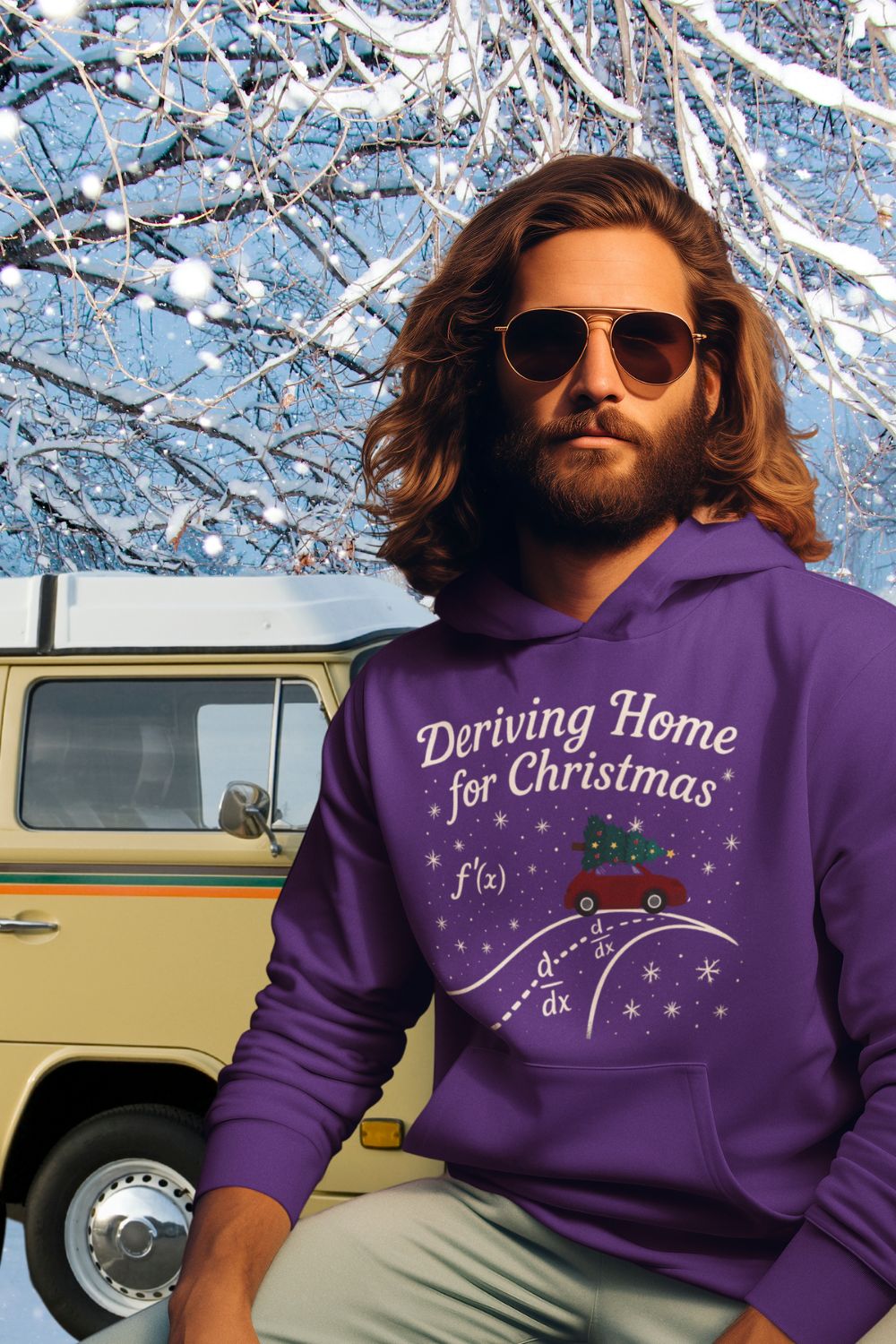 Deriving Home for Christmas Hoodie – Funny Maths Pun Hoodie for STEM, Calculus & Teachers (Unisex Christmas Hoodie)