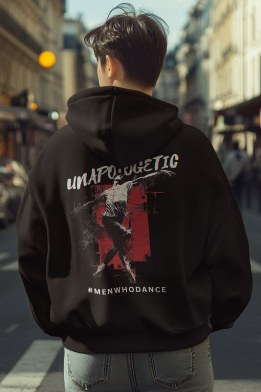 Men’s “Unapologetic” Dance Hoodie – Ethical Fleece Sweatshirt with Back Print