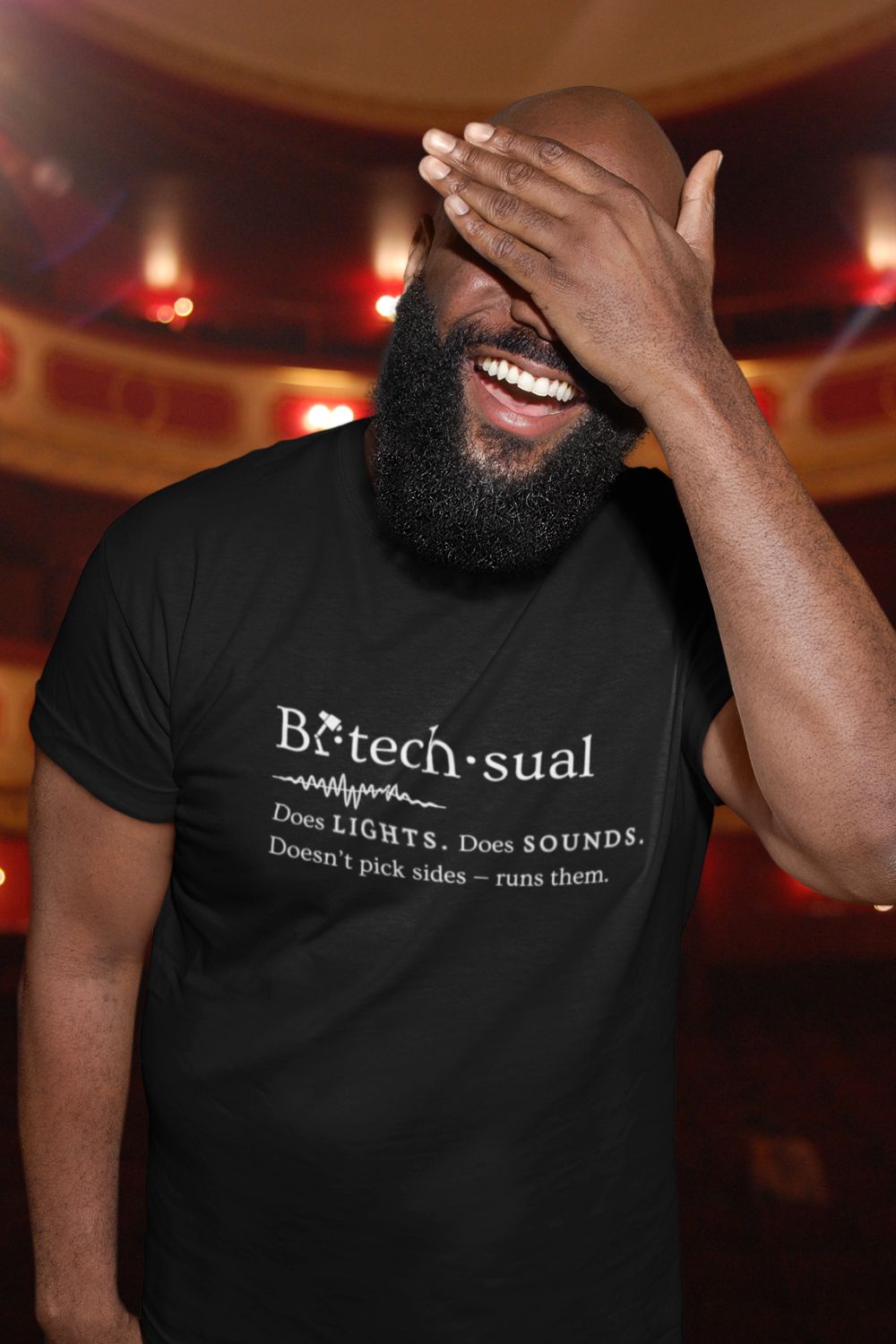 Men’s Bi-techsual T-Shirt (Unisex Fit) – Does Lights. Does Sound.