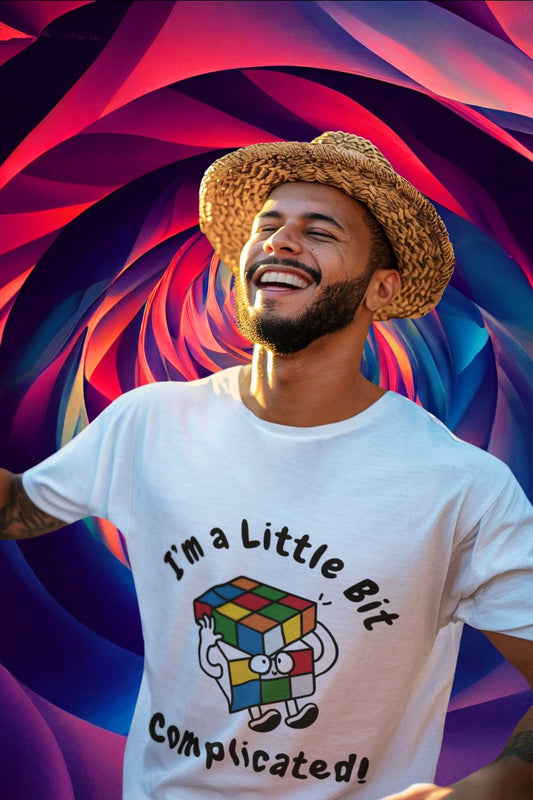 Men’s “I’m a Little Bit… Complicated” T-Shirt – Unisex Fit | Black, White, Grey, Royal