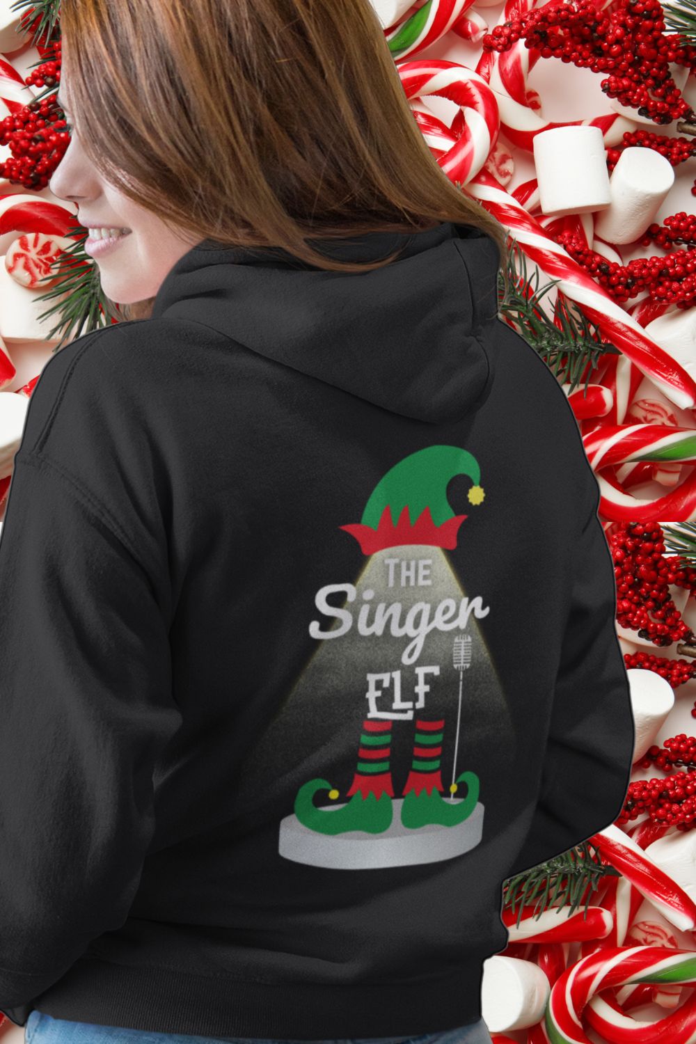 The Singer Elf Ladies' Christmas Hoodie – Festive Style for Theatre and Music Lovers
