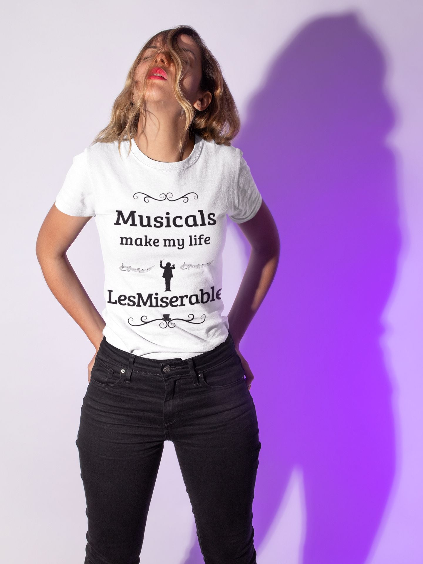 Women’s Musical Theatre T-Shirt – "Musicals Make My Life LesMiserable