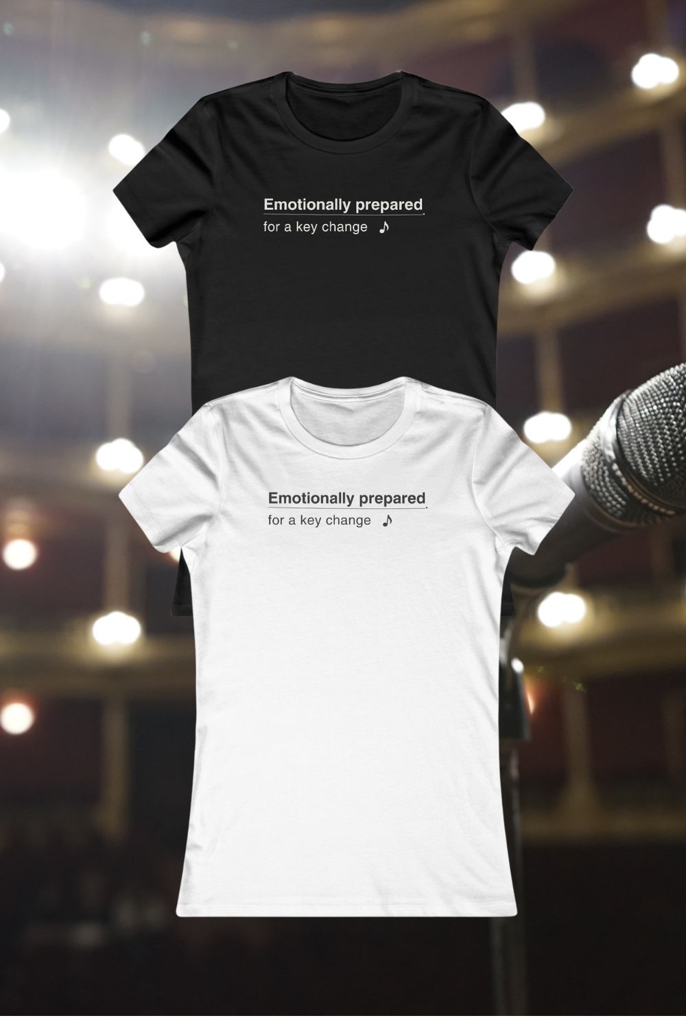 Emotionally Prepared for a Key Change – Women’s Fitted Singer T-Shirt
