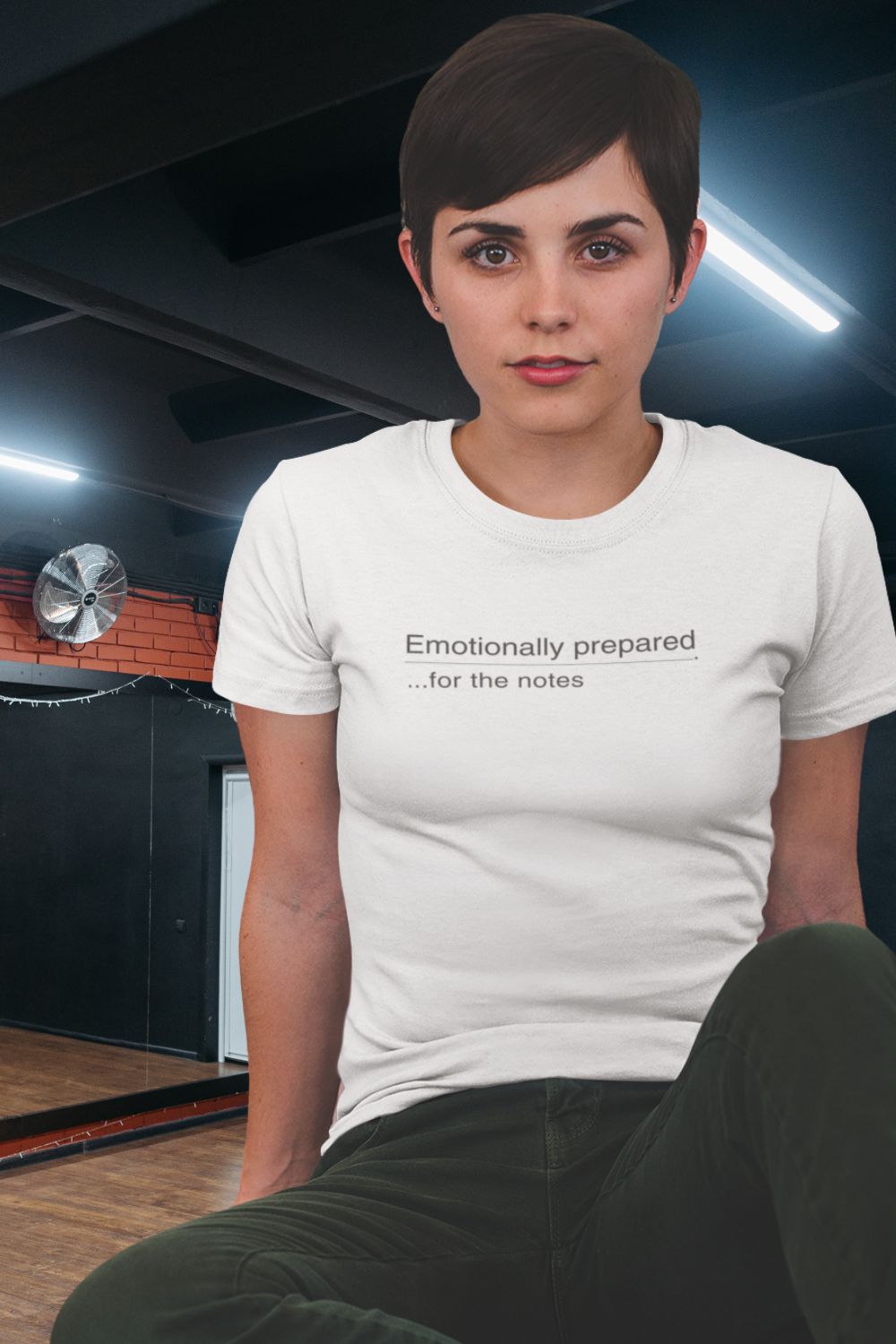 Emotionally Prepared …for the Notes – Women’s Fitted Actor T-Shirt