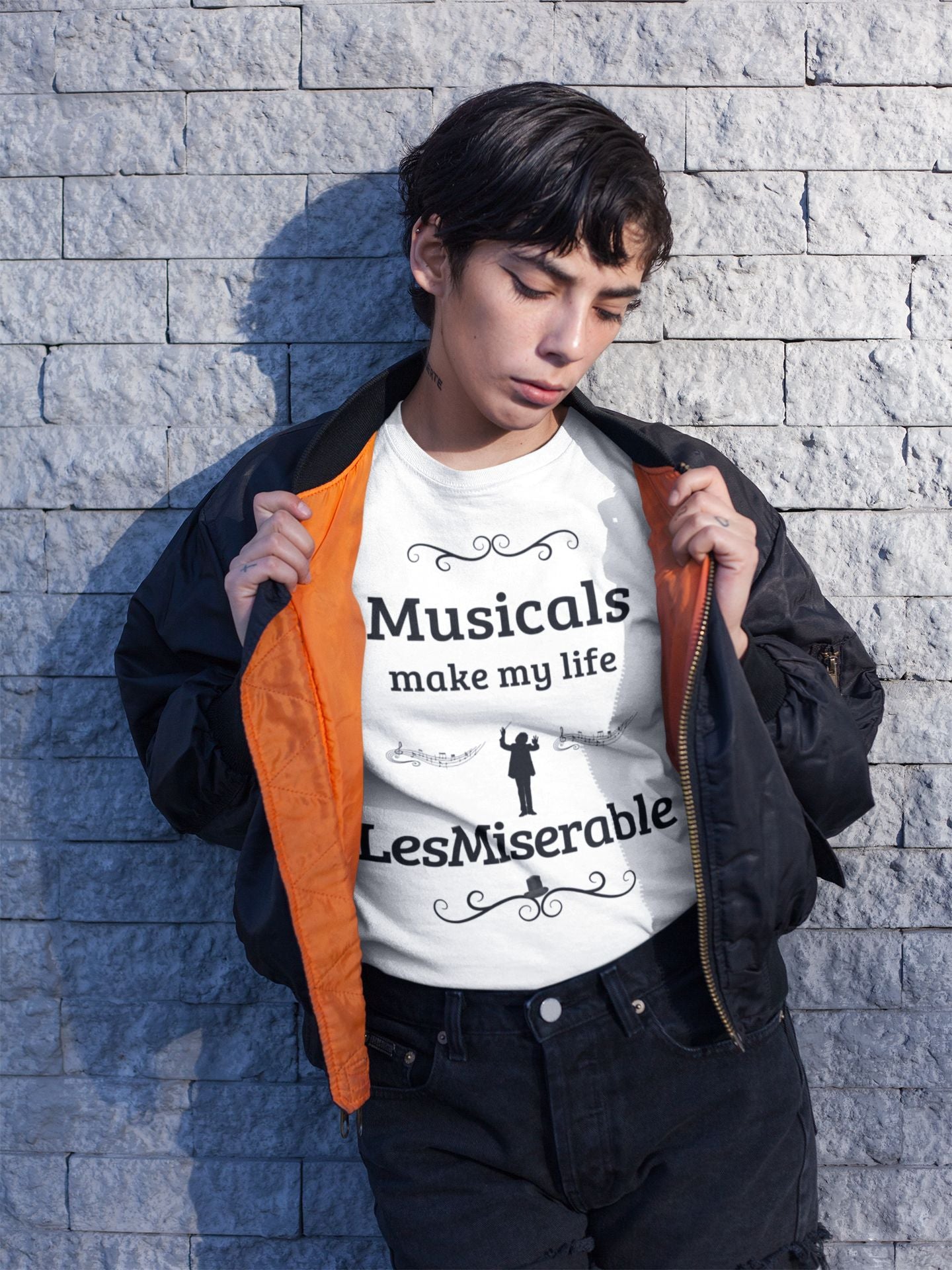 Women’s Musical Theatre T-Shirt – "Musicals Make My Life LesMiserable