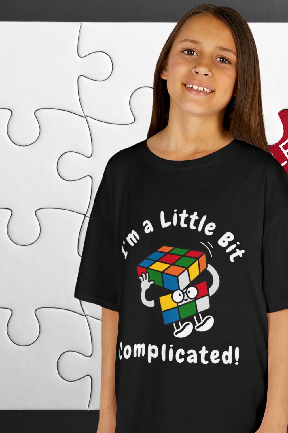 Kids’ “I’m a Little Bit… Complicated” T-Shirt – Problem Solver Design | Unisex Fit | Black, White, Red, Royal Blue