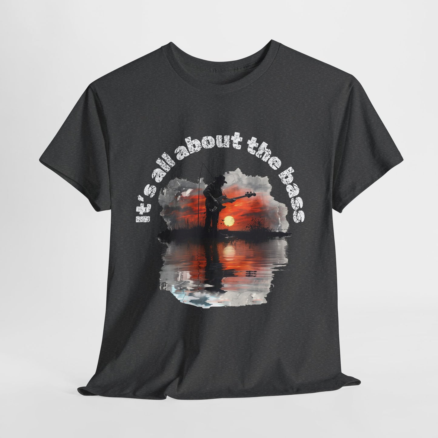 Men’s Bass Guitar and Fishing T-shirt – Father’s Day Gift for Musicians