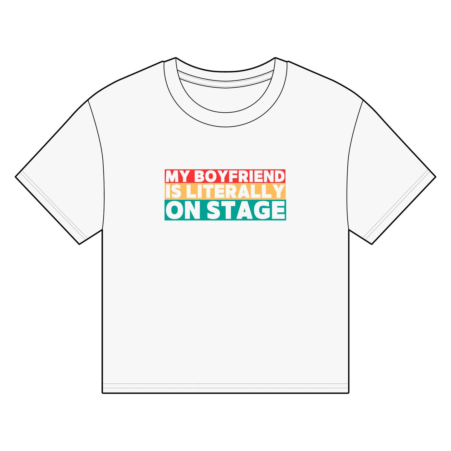 My Boyfriend Is Literally On Stage – Women’s Organic  Boxy Cropped T-Shirt