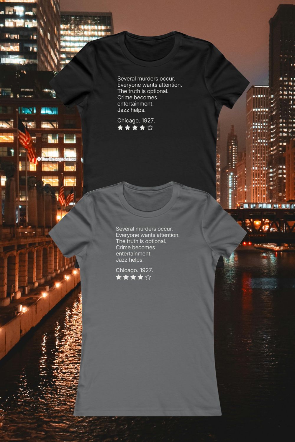 Women’s musical theatre review t-shirt | slim fit lightweight cotton