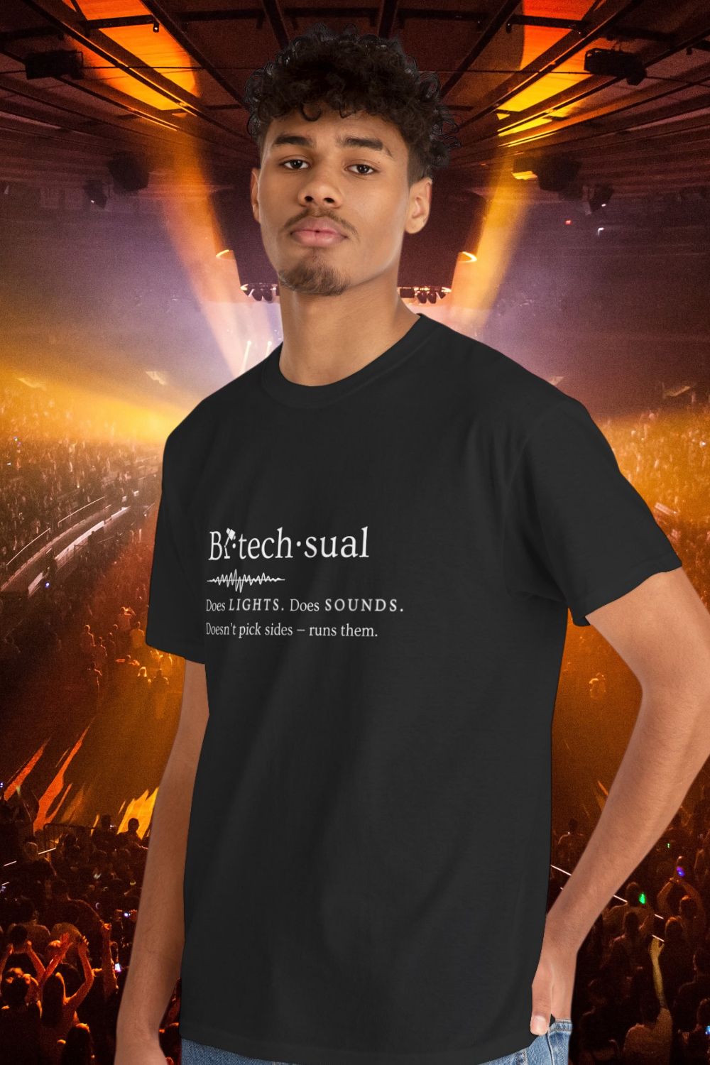Men’s Bi-techsual T-Shirt (Unisex Fit) – Does Lights. Does Sound.
