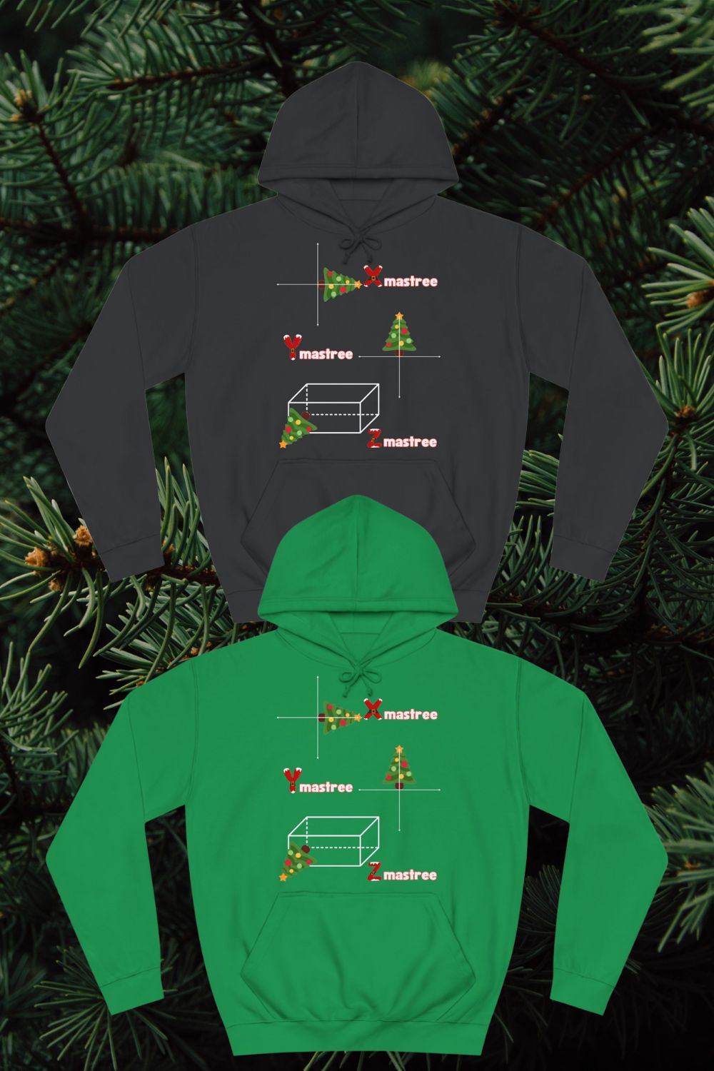 XYZ-Mas Tree Unisex Hoodie – Alternative Christmas Hoodie with Maths-Inspired Design