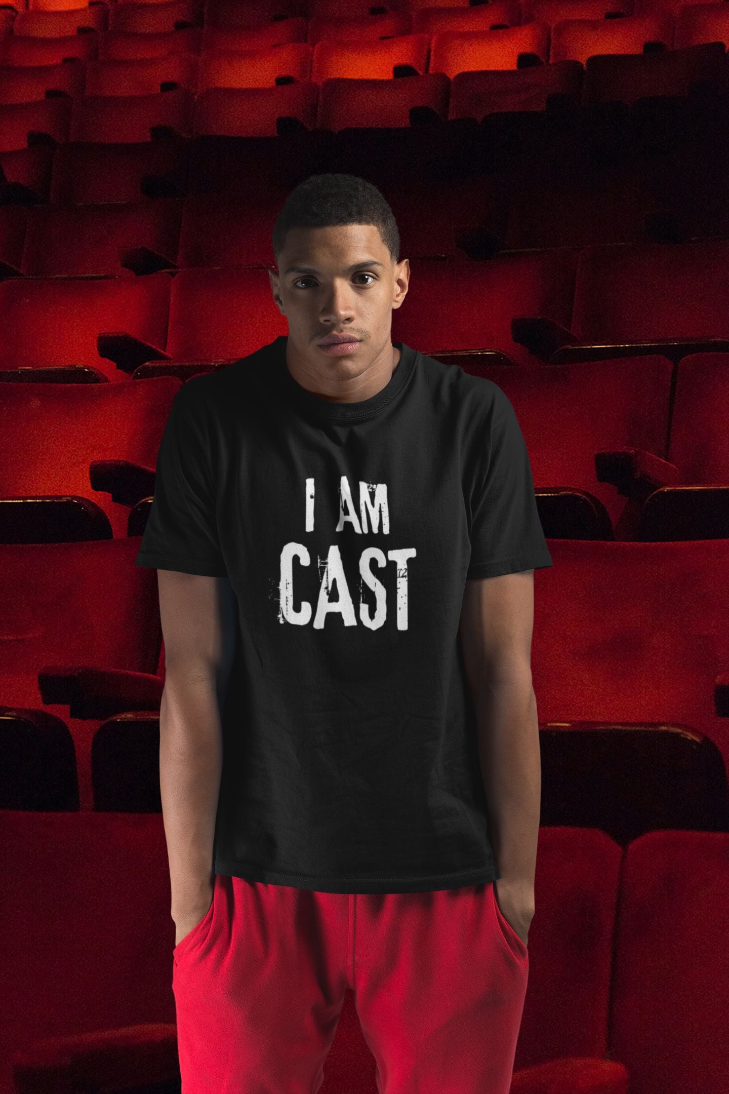 Men’s Theatre T-Shirt in Unisex Design – "I Am Cast, Don’t Ask Me About Tech