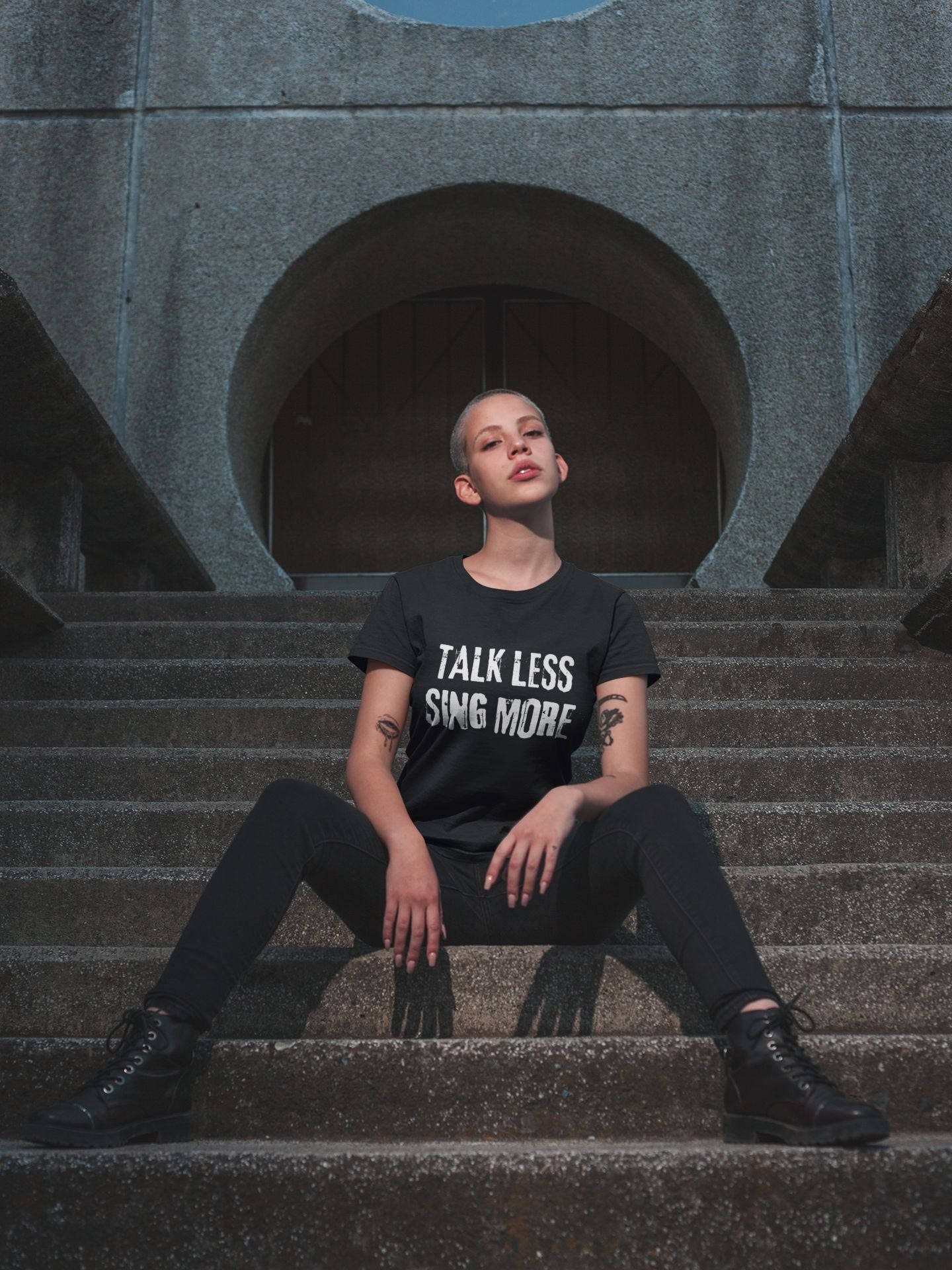 Women’s “Talk Less, Sing More” Softstyle T-Shirt – Semi-Fitted Cotton Design for Theatre & Musical Lovers