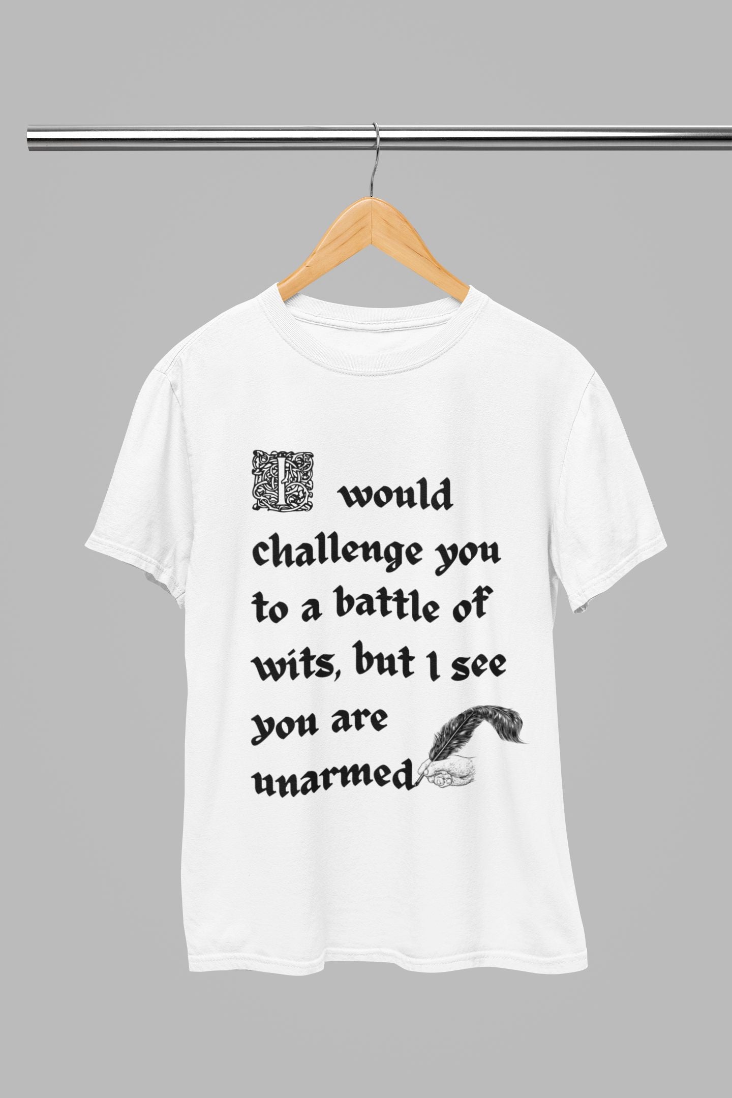 Battle of Wits Shakespearean-Inspired T-Shirt for Men: Unisex Design to Unleash Your Dry Humour