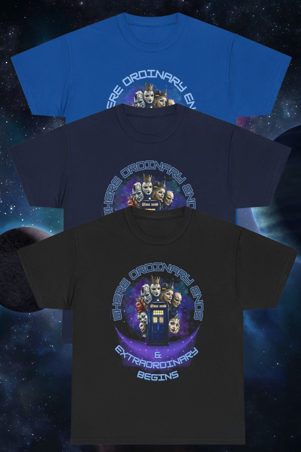STAGE DOOR "Where Ordinary Ends and Extraordinary Begins " Men’s/Unisex Theatre T-Shirt