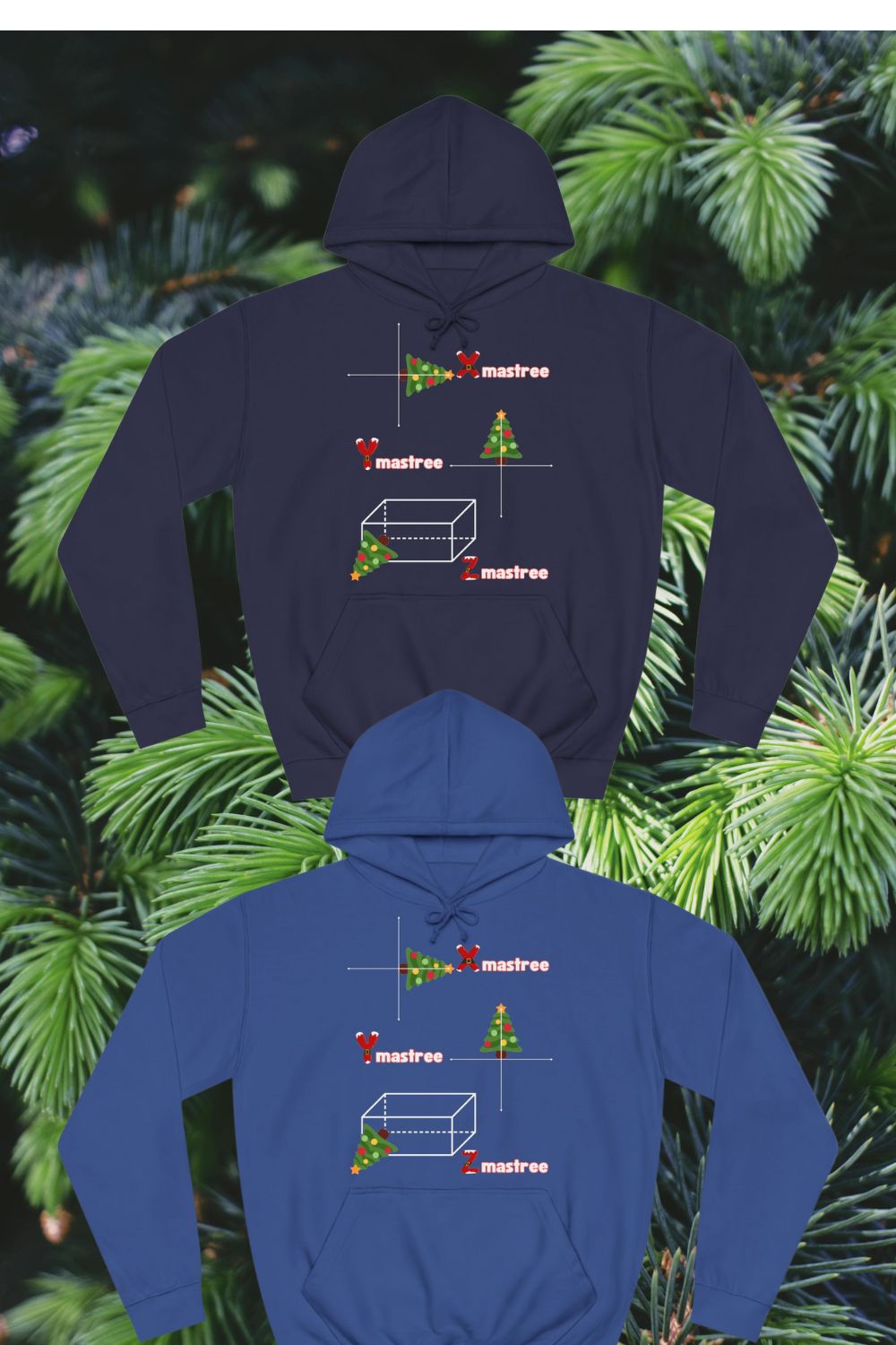 XYZ-Mas Tree Unisex Hoodie – Alternative Christmas Hoodie with Maths-Inspired Design